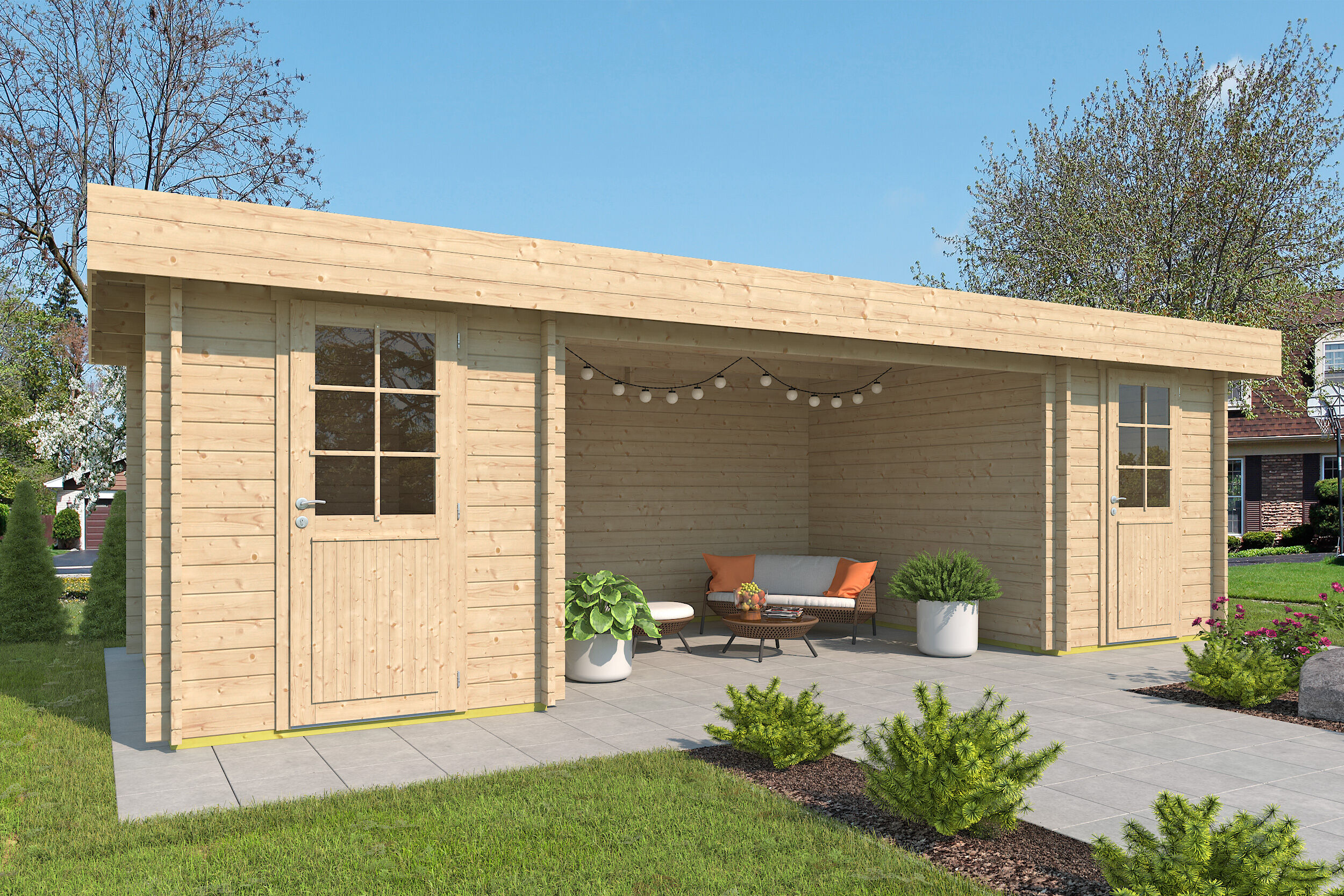 Fjordholz Gartenhaus Modell Gorbea 70 8x4m | Rabatt: 26 %