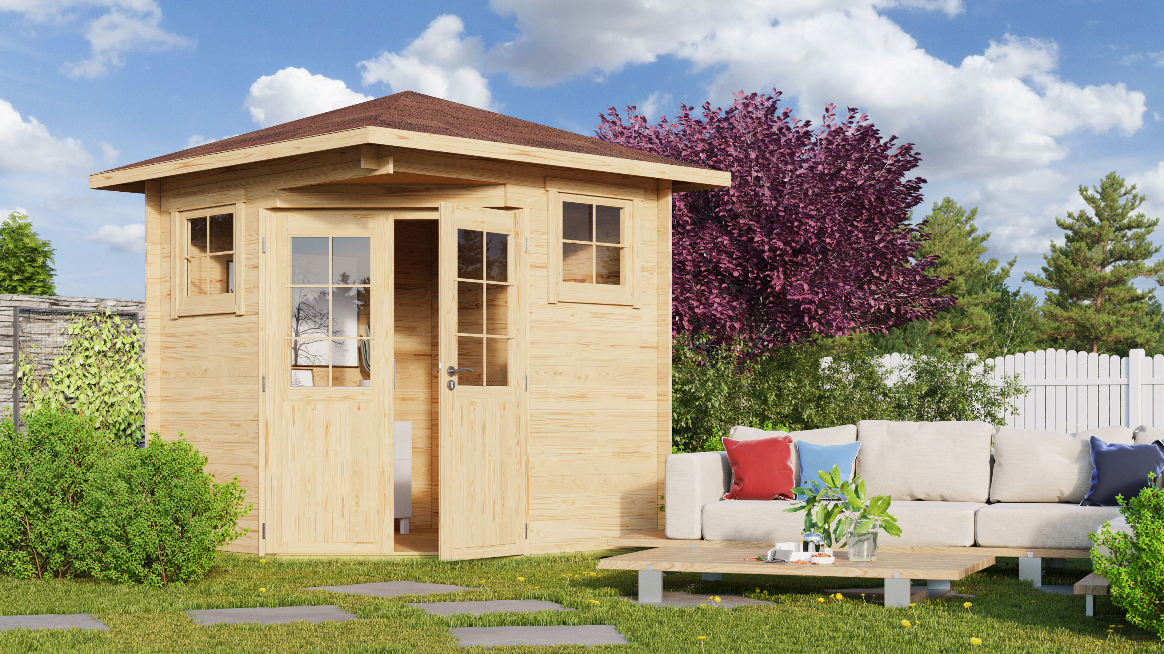 Fjordholz Gartenhaus Modell Nina 28 C 3x3m | Rabatt: 26 %