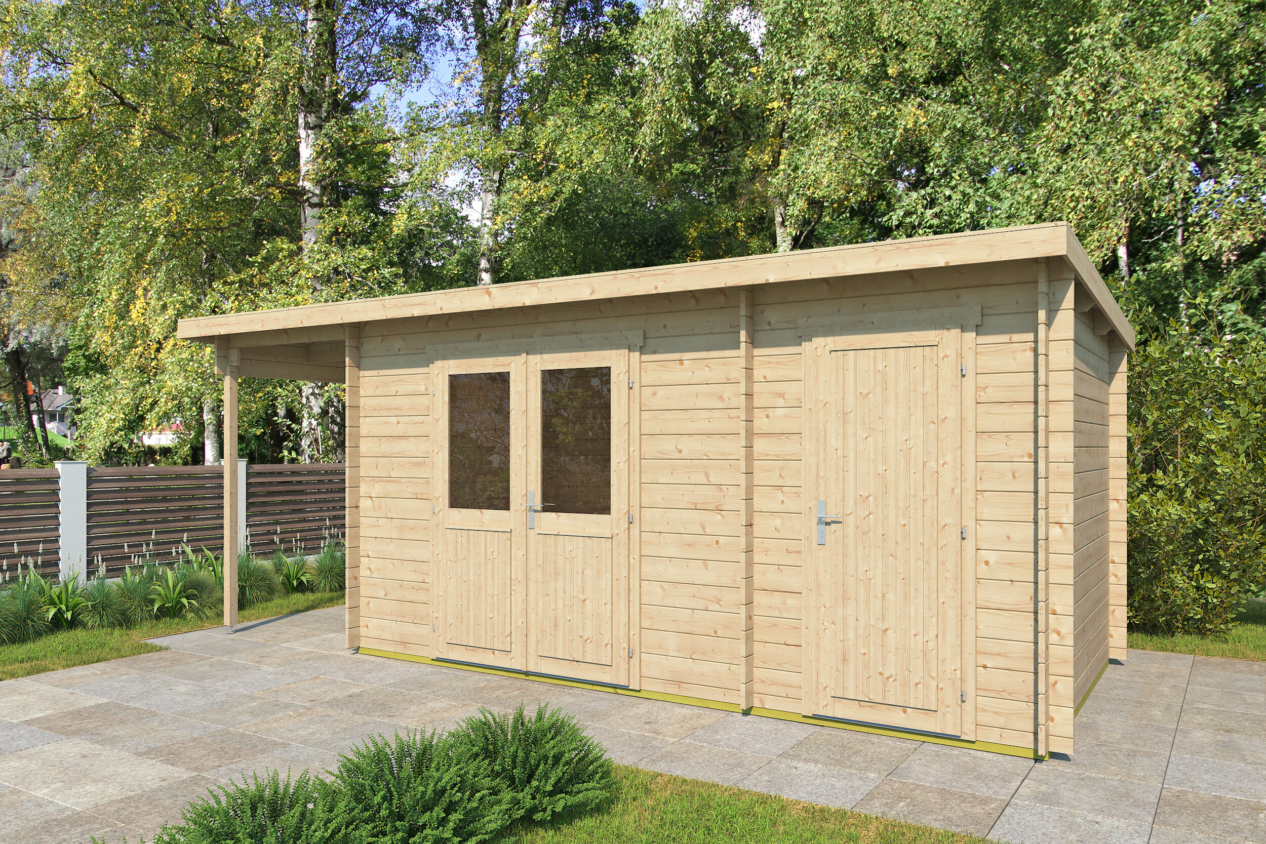 Fjordholz Gartenhaus Modell Gent 28 F 6x3m | Rabatt: 26 %