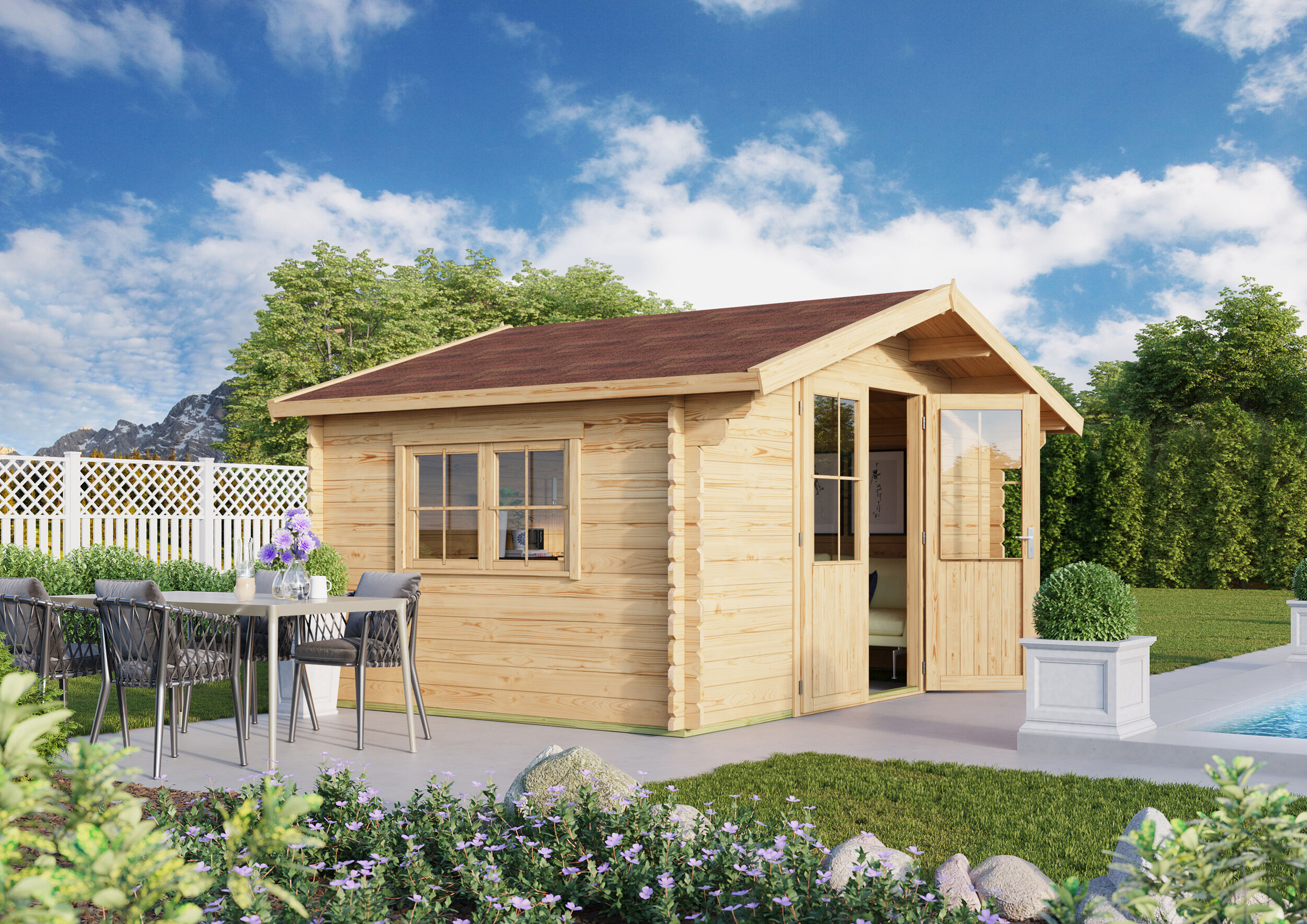 Fjordholz Gartenhaus Modell David 34 4x3m | Rabatt: 26 %