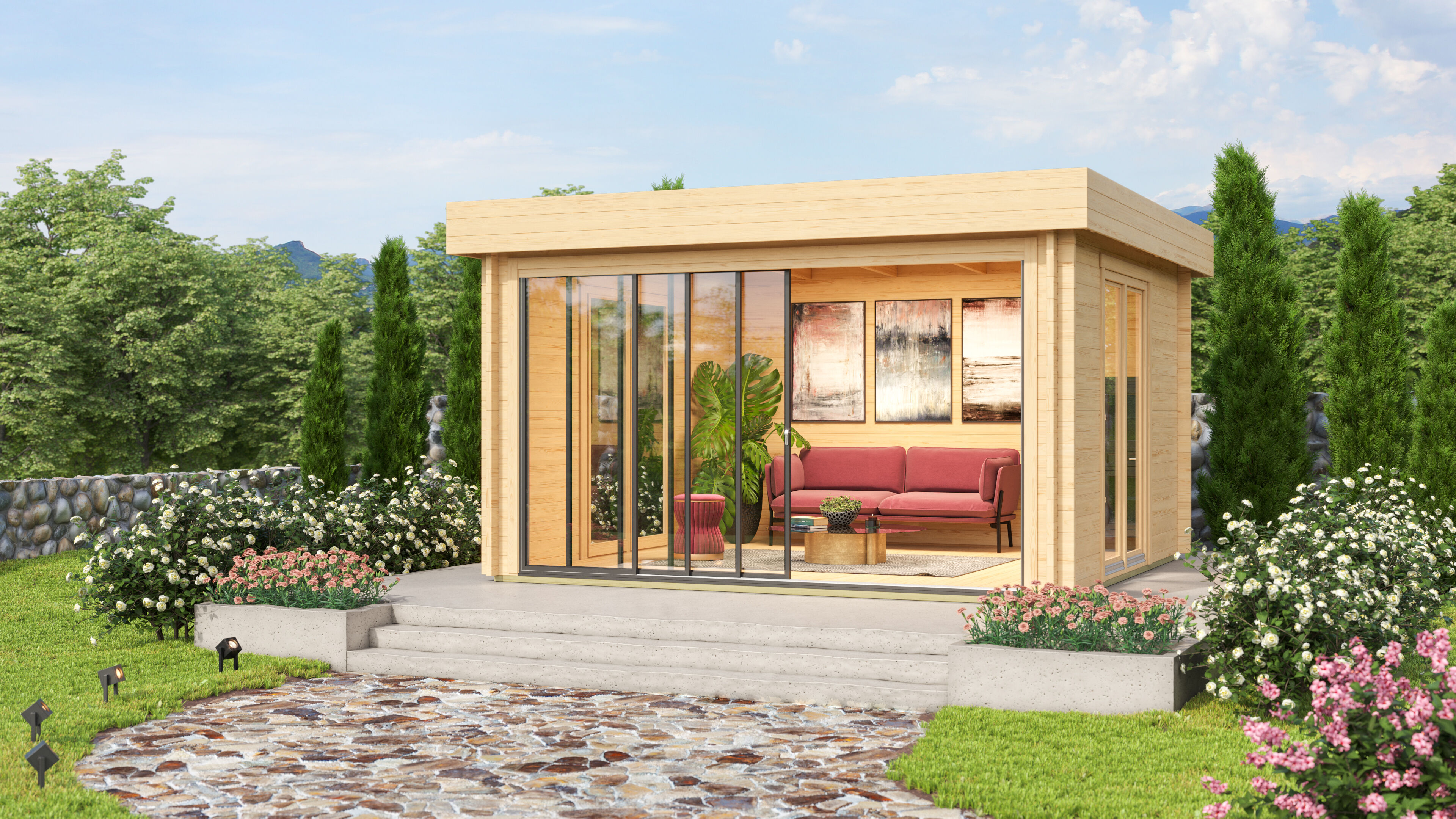 Fjordholz Gartenhaus Alu Concept Lounge 70 A 6x4m | Rabatt: 26 %