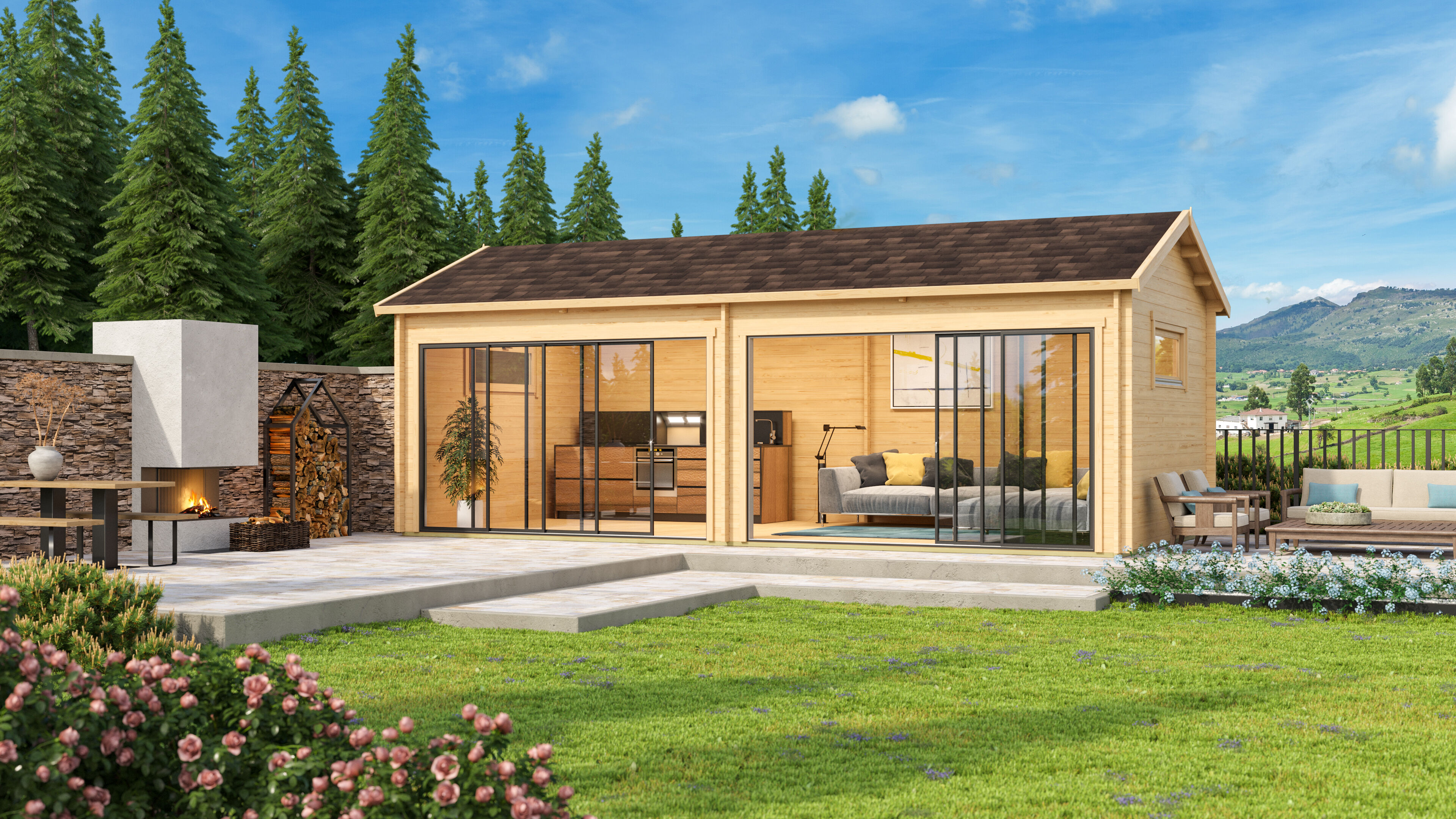 Fjordholz Gartenhaus Alu Concept Jara 44 B 6x4m | Rabatt: 26 %