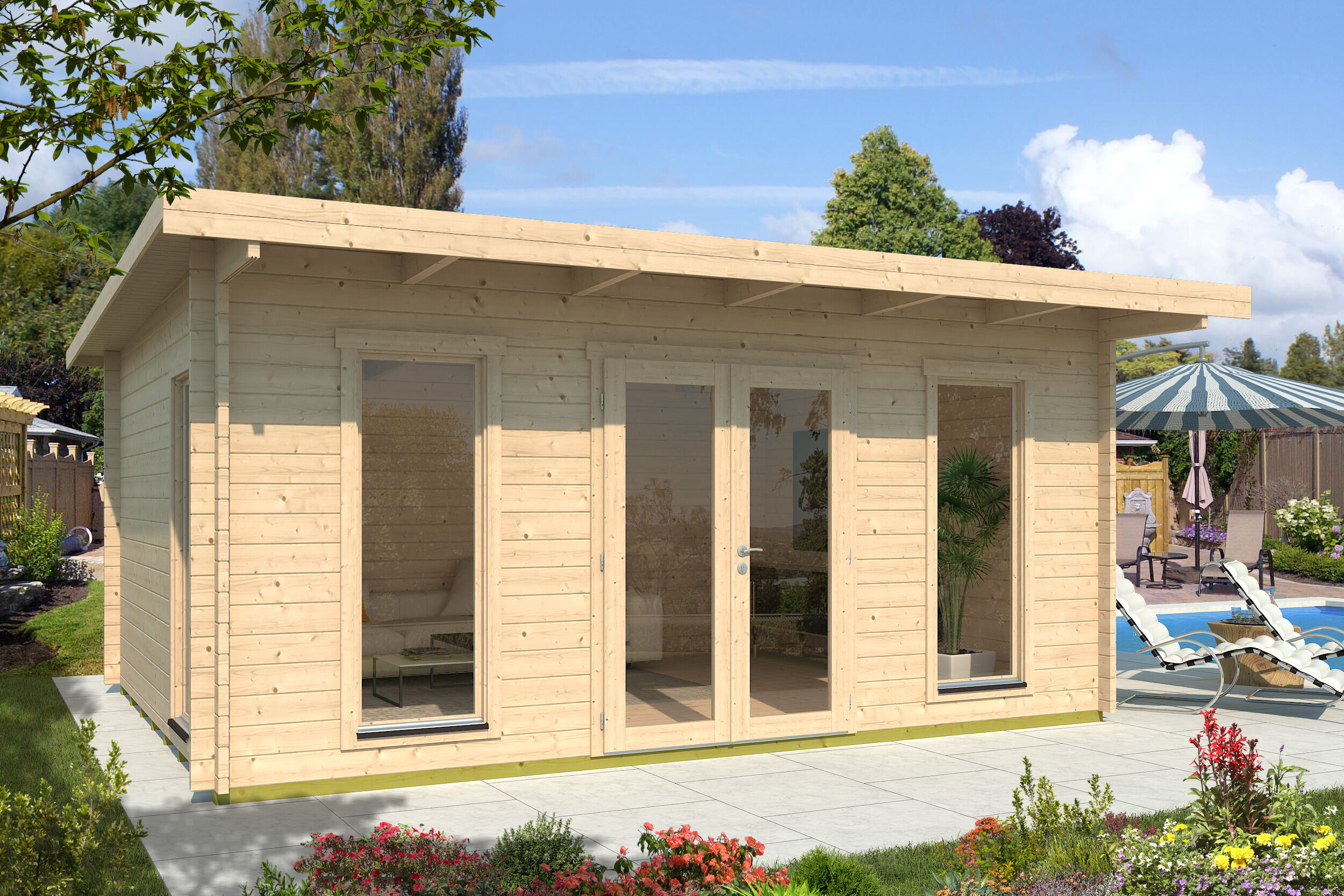 Fjordholz Gartenlounge Modell Nils 44 6x4m | Rabatt: 26 %