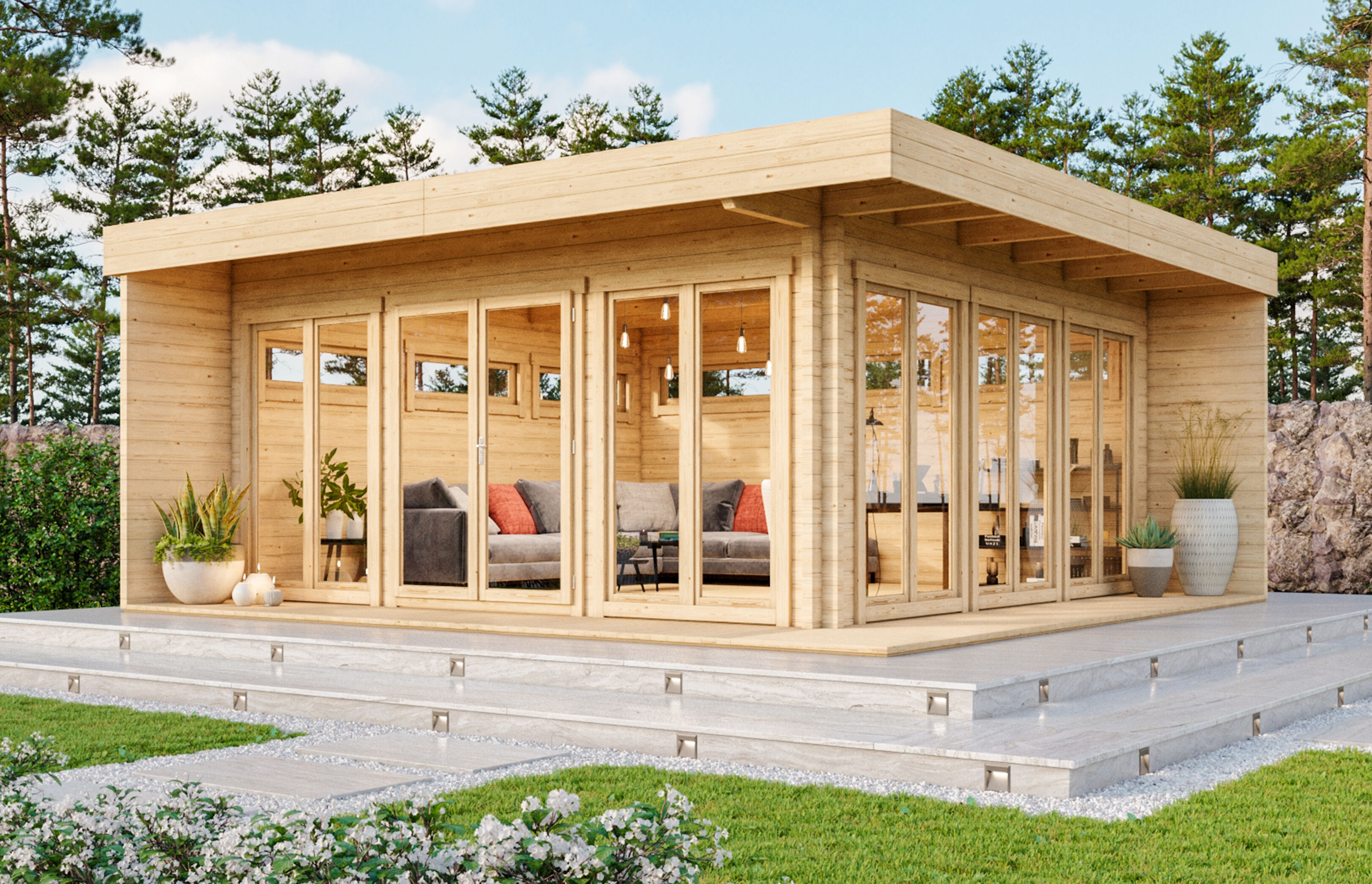 Fjordholz Gartenlounge Modell Mila 44 6x6m | Rabatt: 26 %