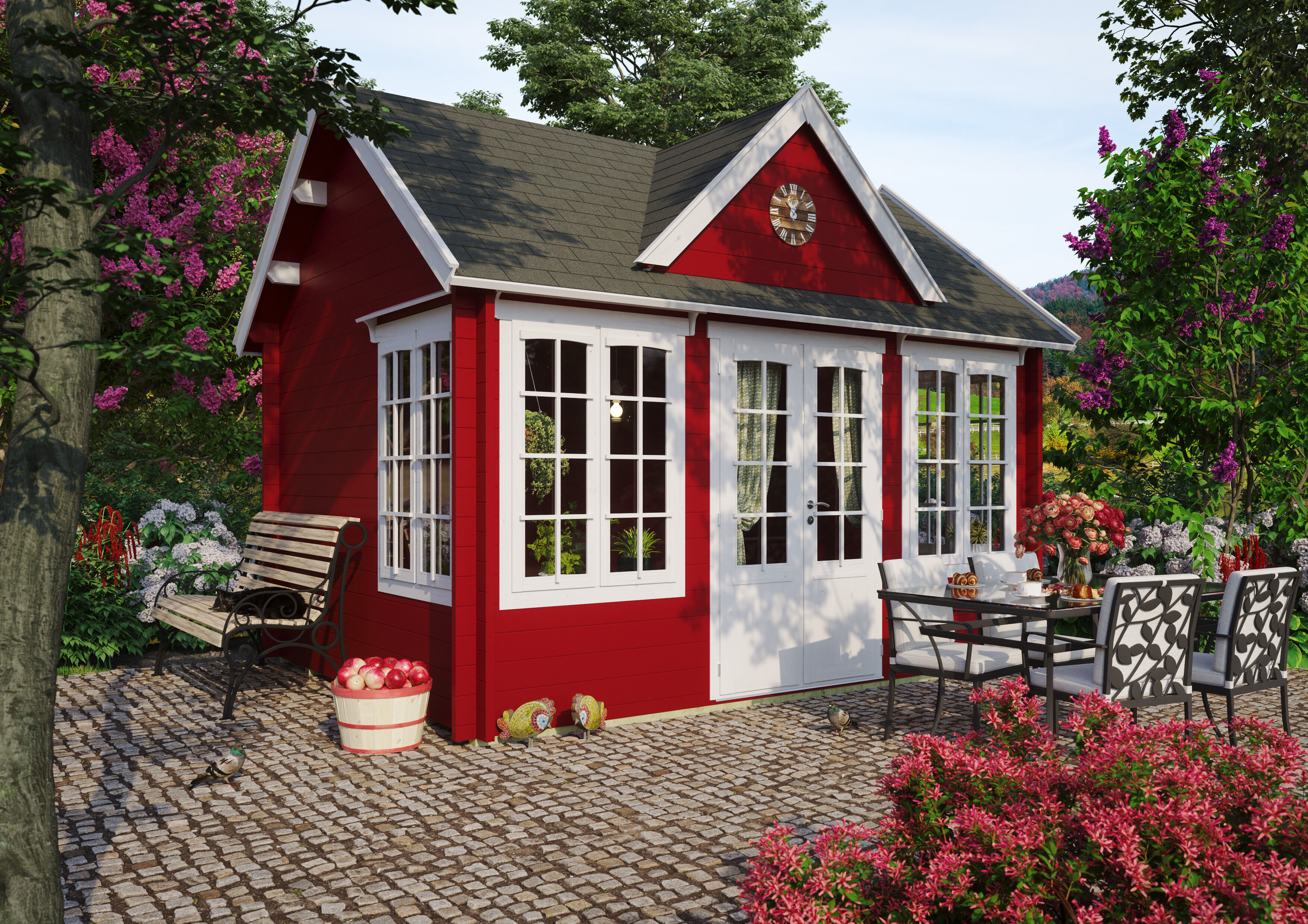 Fjordholz Gartenhaus Modell Teehaus Windsor 70 4x3m | Rabatt: 26 %
