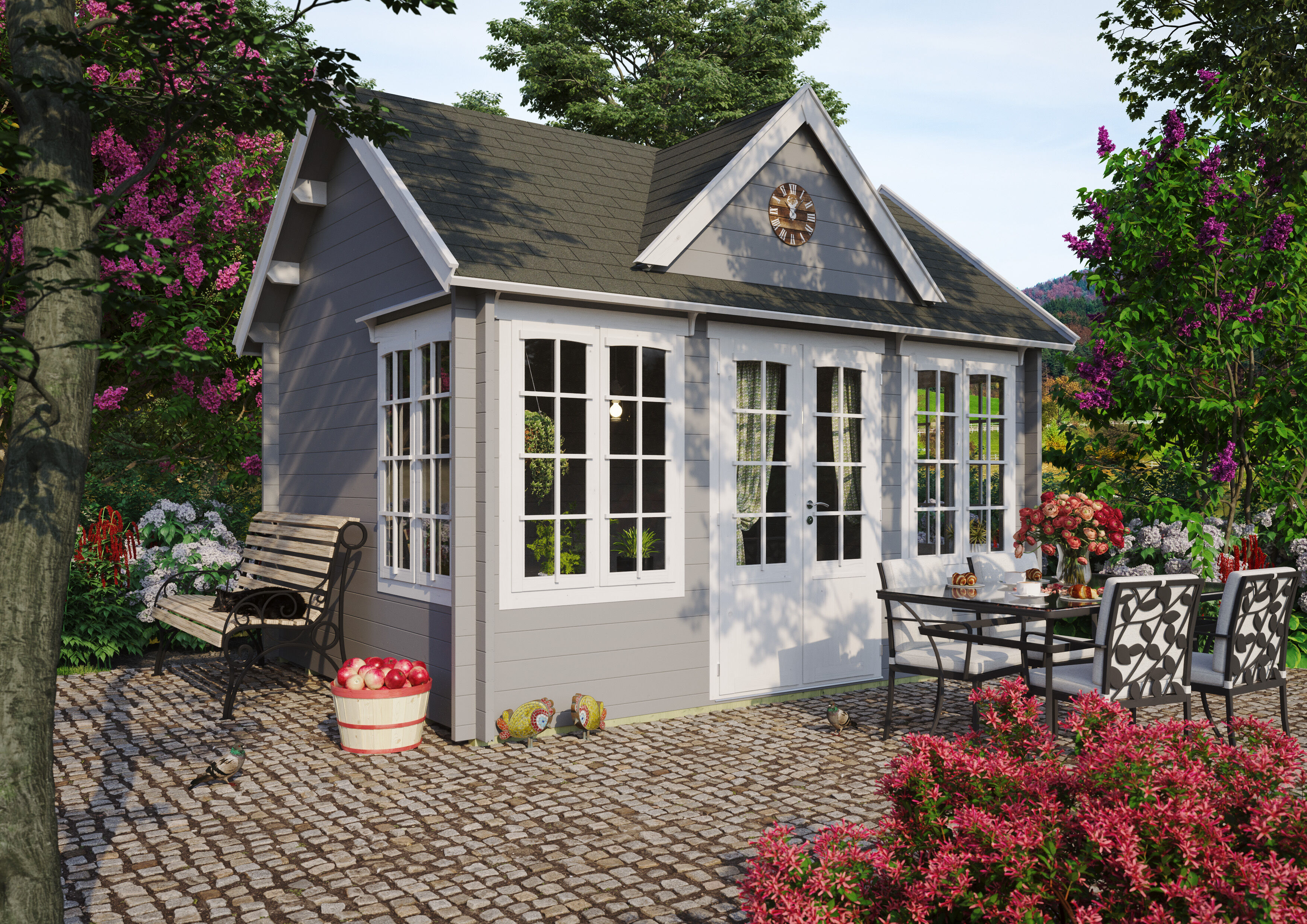 Fjordholz Gartenhaus Modell Teehaus Windsor 28 4x3m | Rabatt: 26 %