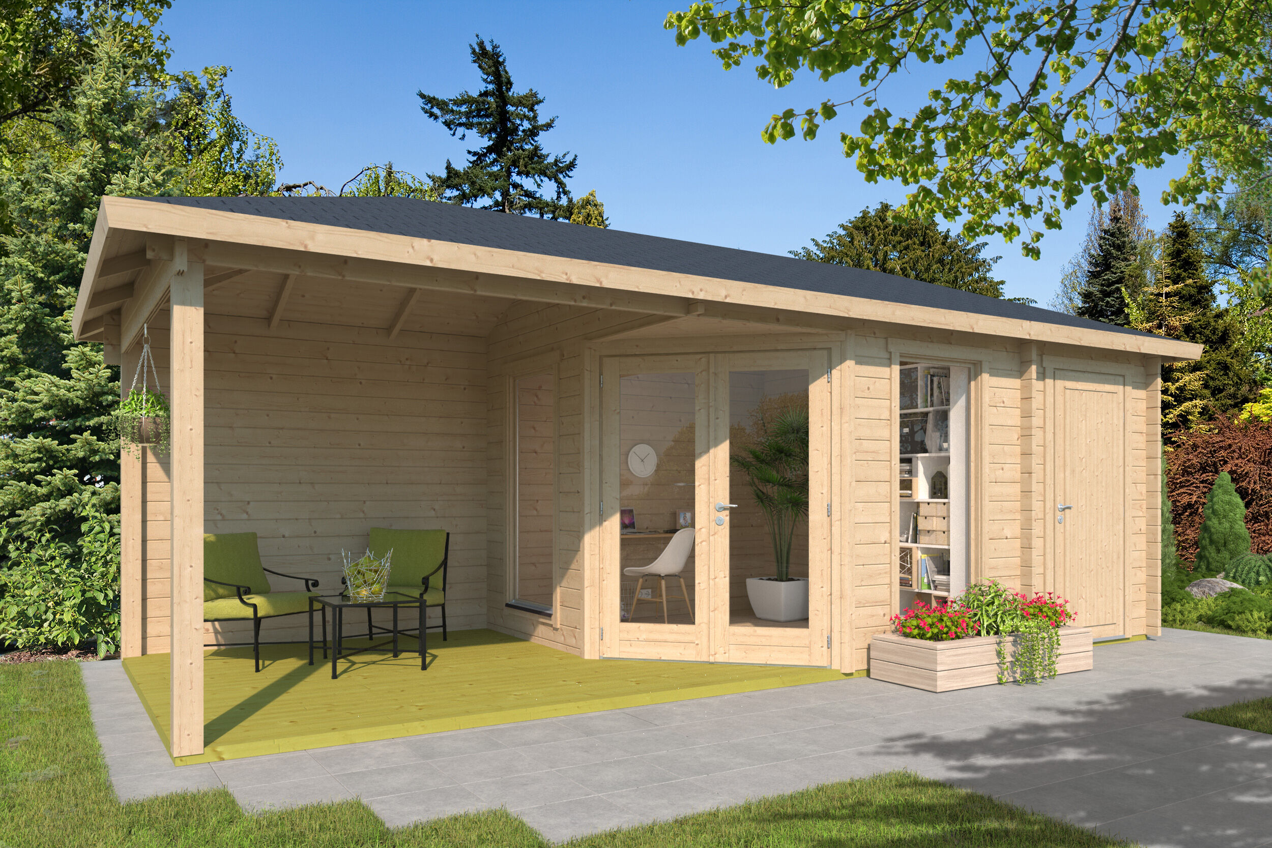 Fjordholz Gartenhaus Modell Lisa 44 E Modern 6x3m | Rabatt: 26 %
