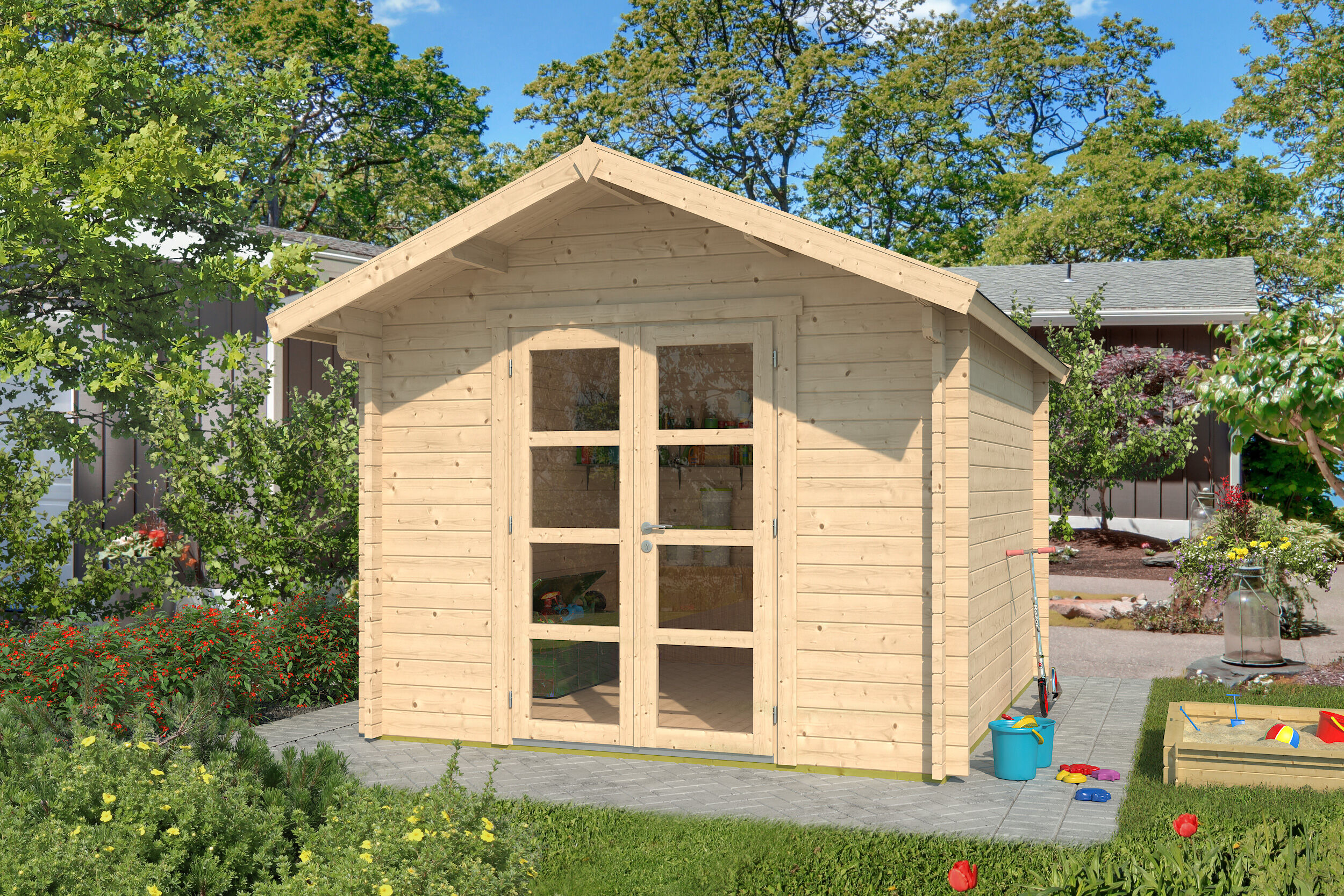 Fjordholz Gartenhaus Modell Lexi 44 D Premium 3x3m | Rabatt: 26 %