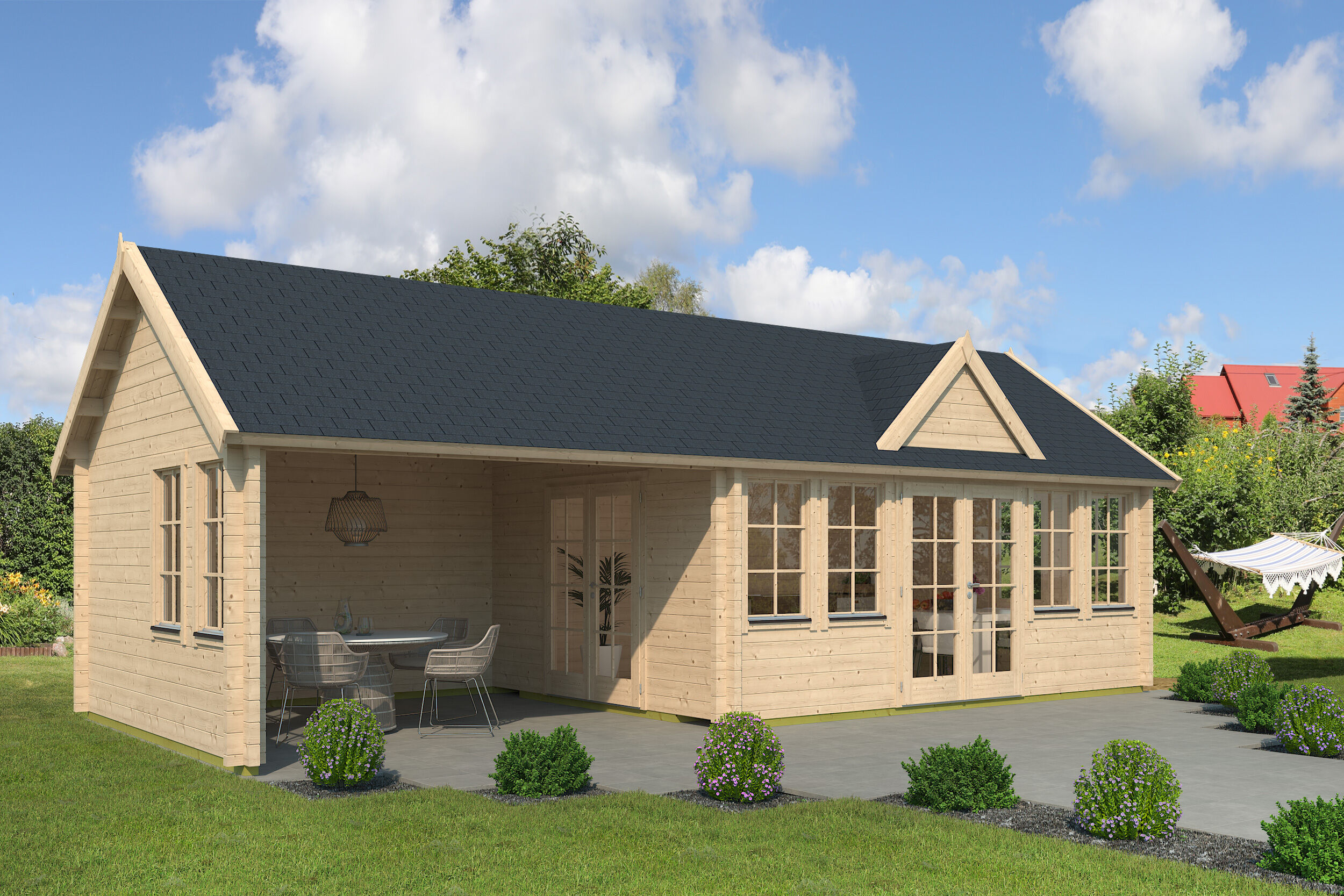 Fjordholz Gartenhaus Modell Teehaus Kensington 70 8x4m | Rabatt: 26 %