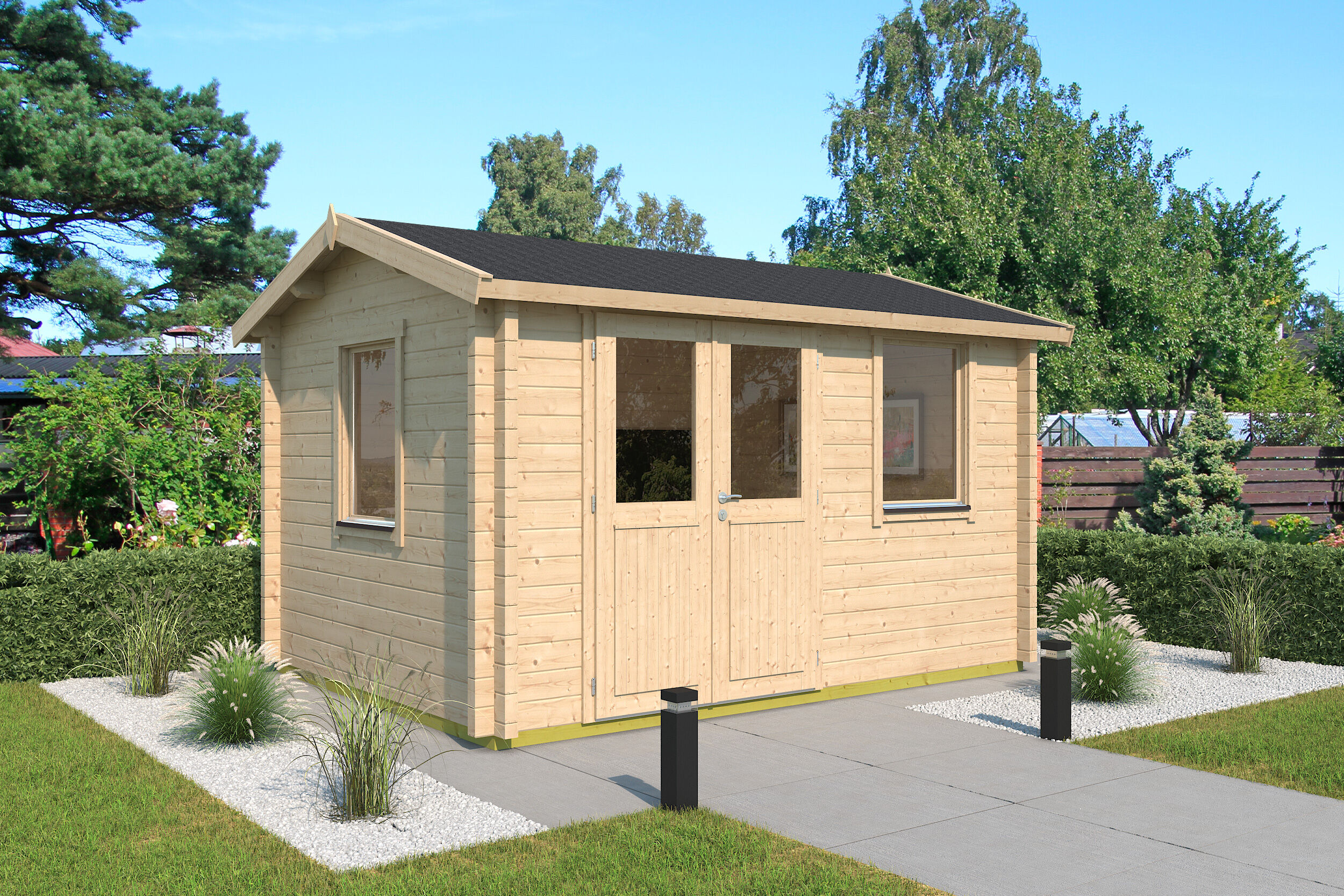Fjordholz Gartenhaus Modell Narvic 44 B 4x3m | Rabatt: 26 %