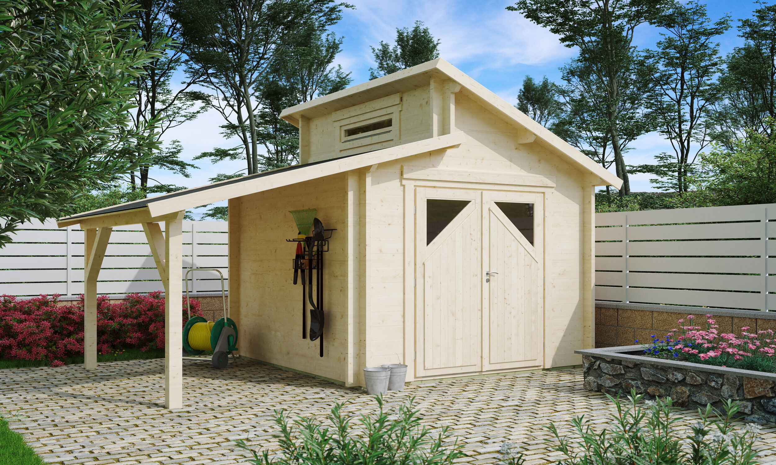 Fjordholz Gartenhaus Modell Varianta 44 B +SD 6x4m | Rabatt: 26 %